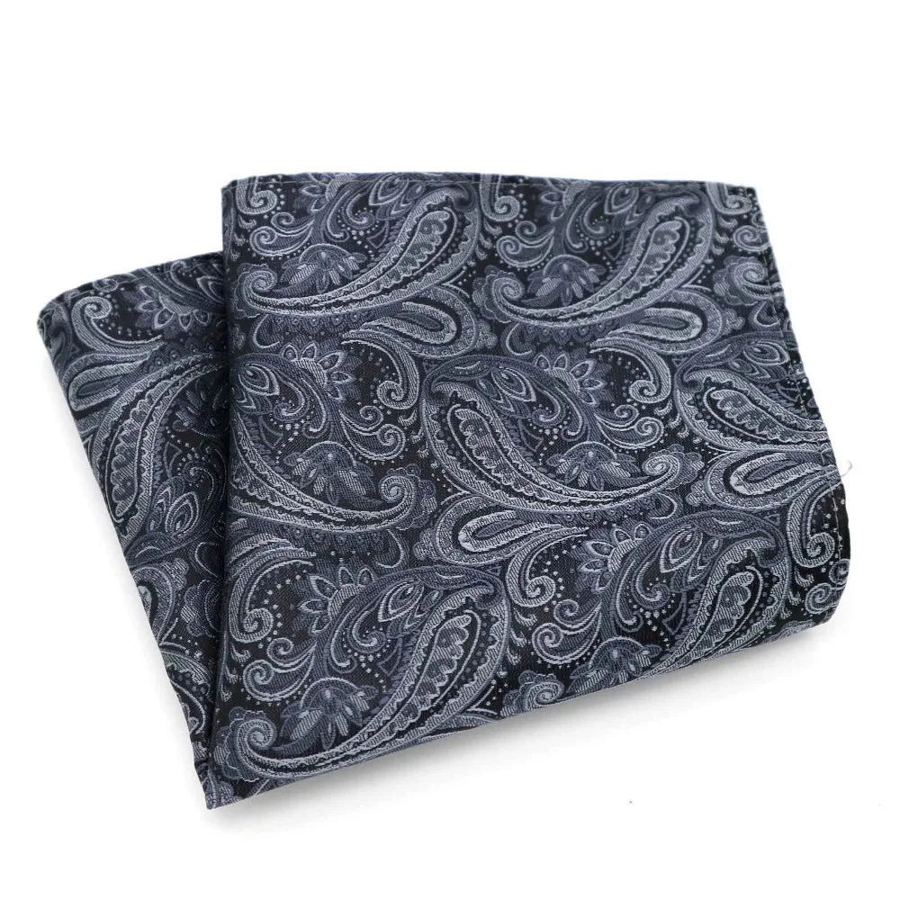 Роскошные мужские шелк носовой платок Пейсли Цветочные жаккард карман квадратный 25*25 см для человека нормальный Свадебная вечеринка