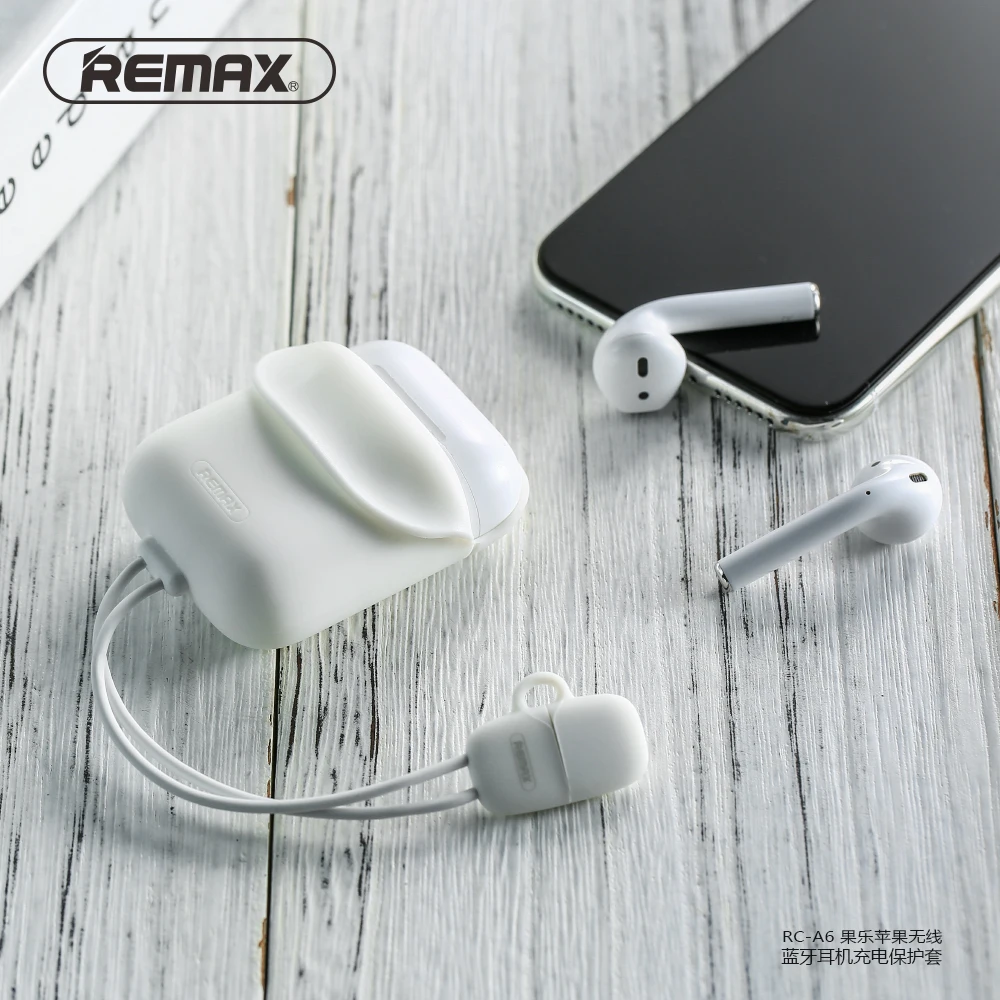 REMAX Мягкая силиконовая оболочка Сумка для Airpod чехол с 2.1A зарядный кабель Защитная крышка Анти-шок Airpods funda защитная коробка