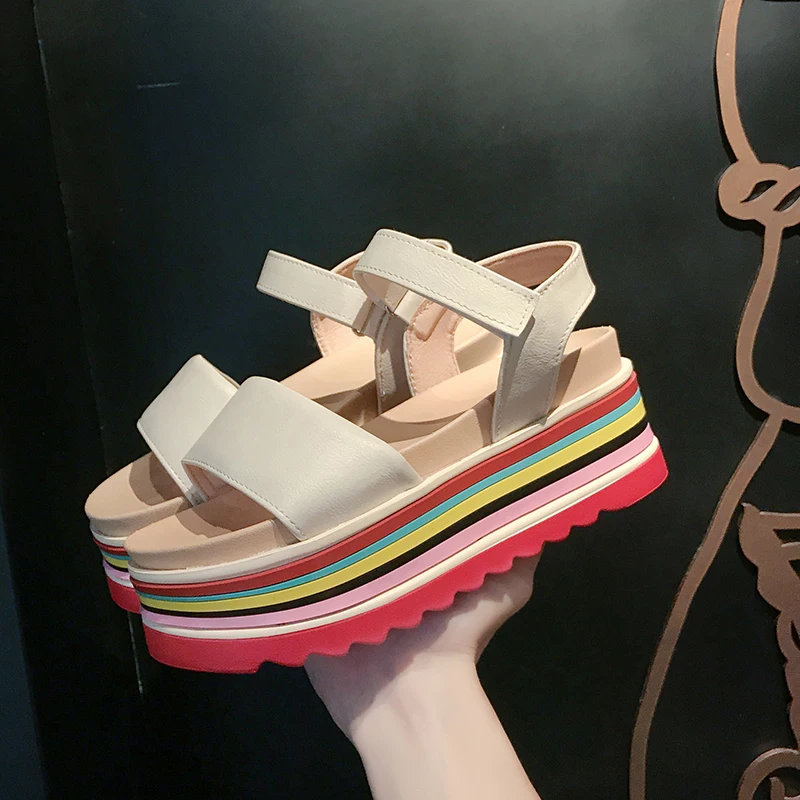 

Lucyever Women Flat Sandals Gladiator Open Toe Female Casual Summer Flat Platform Sandals Ladies Comfortable Beach Shoes Woman