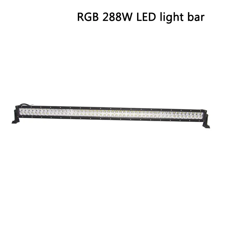 Беспроводной пульт дистанционного RGB 288 Вт светодиодный свет бар 50 дюймов бездорожье крыши фара для ATV UTV внедорожник 4x4 прицеп предупреждение автомобильные дхо