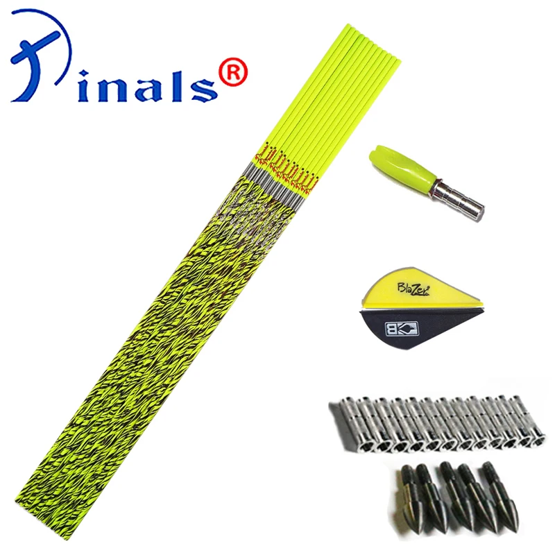 

Inals Archery Spine 300 340 400 ID 6.2mm Carbon Arrow Shafts Points Vanes for Compound Recurve Bow Hunting Shooting 12PCS