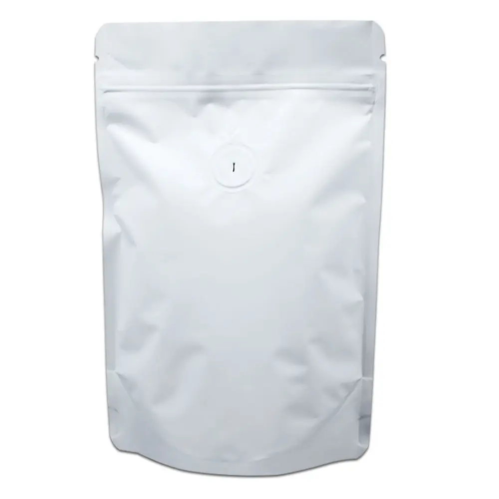 

50Pcs/Lot Coffee Powder Spice Packaging Bag Matte White Ziplock Bag Pure Aluminum Foil Bag Stand Up Storage Bag for Home Kitchen