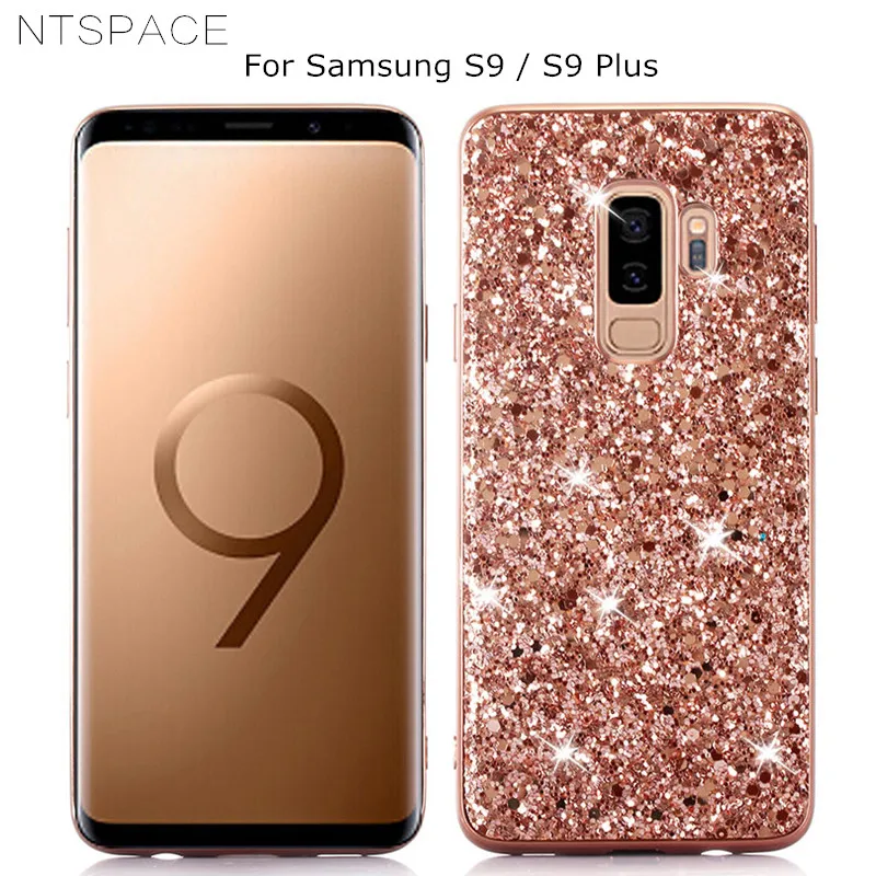 

Case for Samsung Galaxy S9 Plus Bling Glitter Crystal Sequins PC+TPU Flash Powder Phone Case for Samsung S9 Plus S9 Back Cover