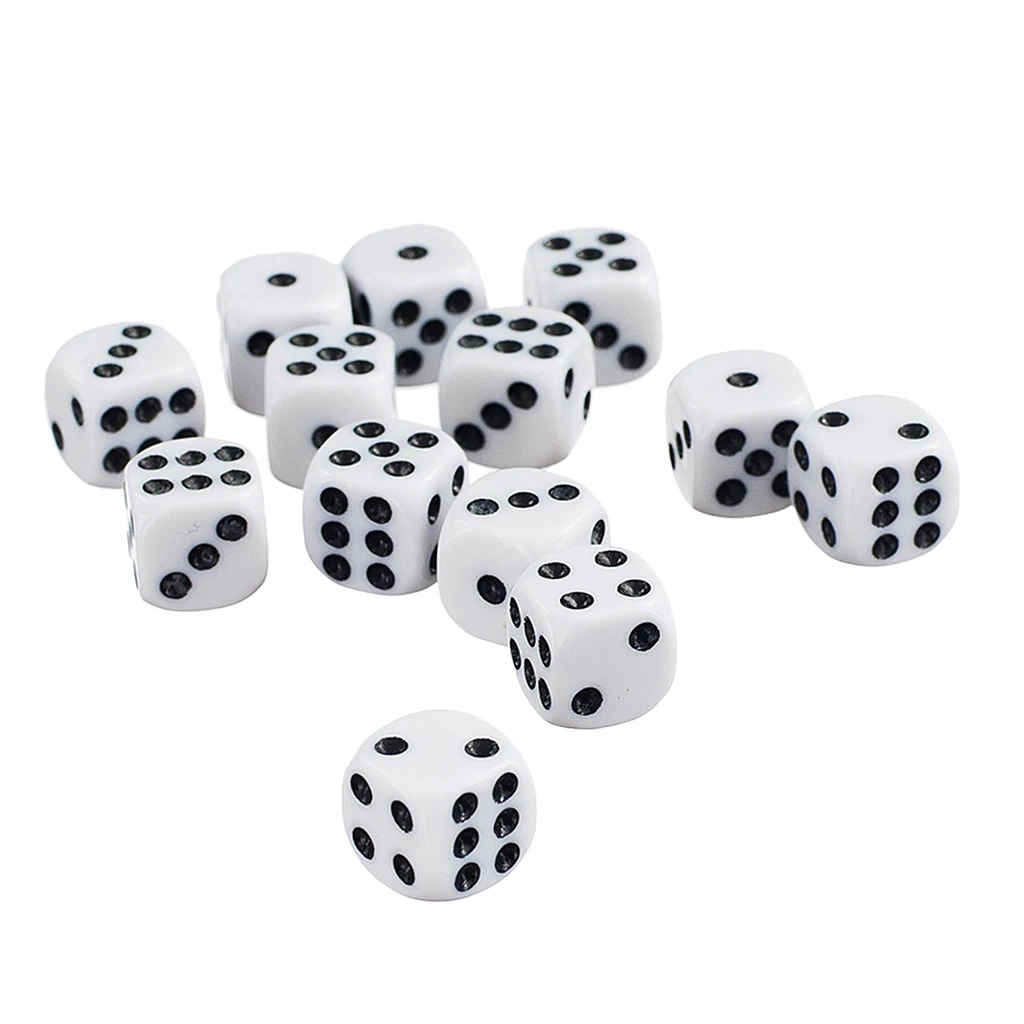 Набор белых 6 сторонних игральных костей D6 для ролевых игр D & новая модель