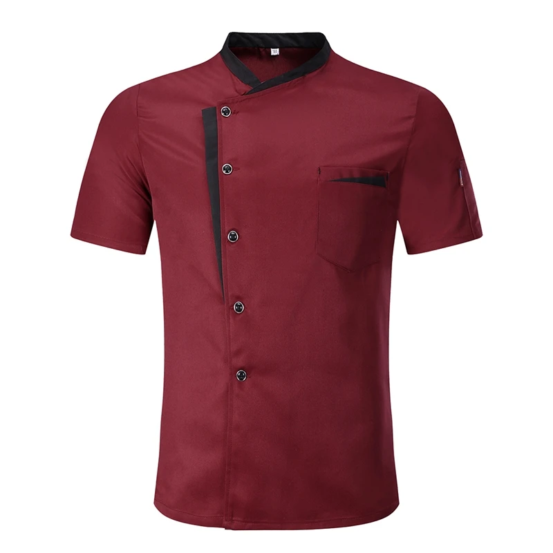 

2019 New Chef Jaket Unisex Restaurant Kitchen Catering Cooking Clothes Chef Uniform Short Sleeve Bakery Waiter Workwear