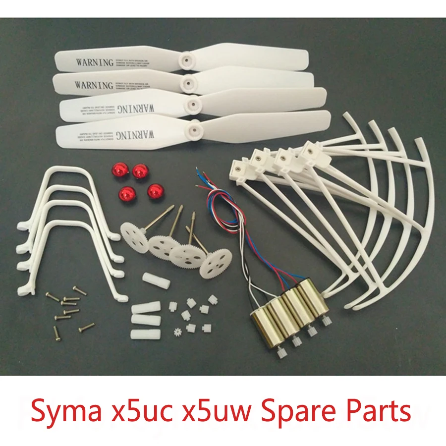 Original Syma X5UW X5UC RC Drone Spare Parts Full Set Kit Motor Engines Gear Propeller Landing Skid Protection Cover Accessories