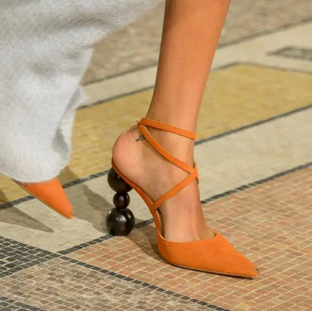 Señaló Marrón Hebilla negro as Bloques Talones Sexy Madera Cruz La naranja As Extraño Sólido Mujer Marca Dedo Gota Correa Picture De Envío Fiesta Picture PqwYaa