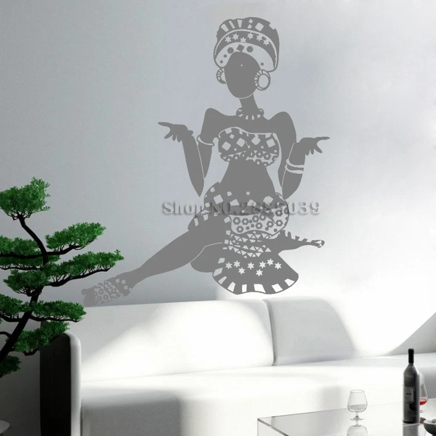 Лидер продаж Женская виниловая наклейка на стену в этническом стиле для девочек художественная Наклейка на стену домашний декор для комнаты Съемный уникальный подарок LC490