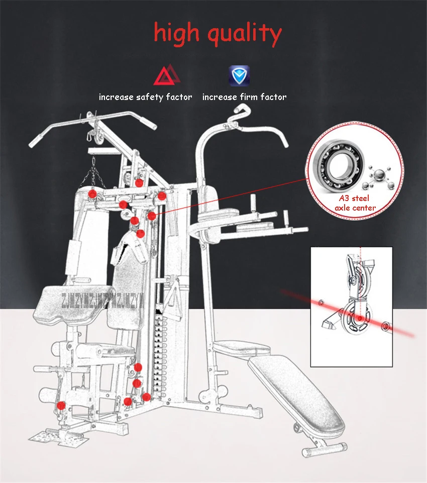 0601A большой комбинированный тренажер, интегрированное фитнес-оборудование, комплексная Силовая Тренировка мышц, подтягивающий мешок с песком, скамья для сидения