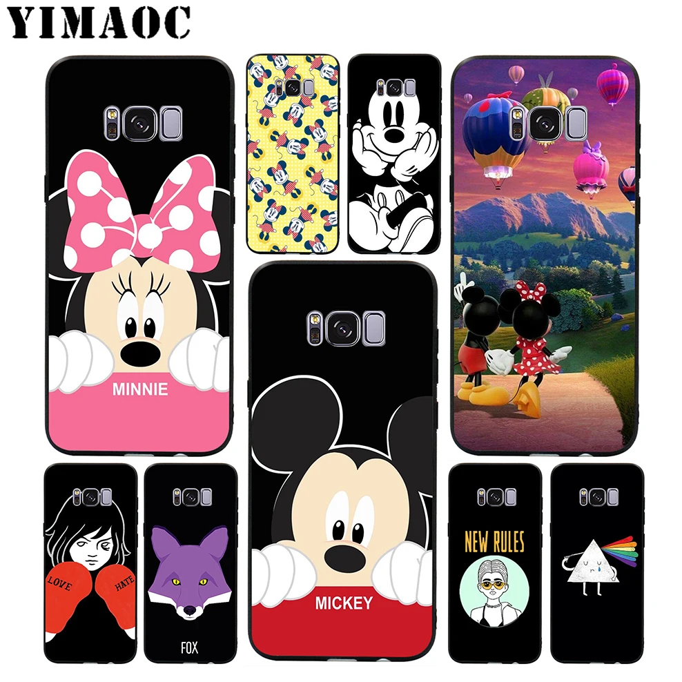 YIMAOC Mickey and minnie Cute Soft Case for Samsung Galaxy S10 S10e S9 S8 A6 Plus S7 S6 Edge A7 A5 A3 J6 Note 9 8 |