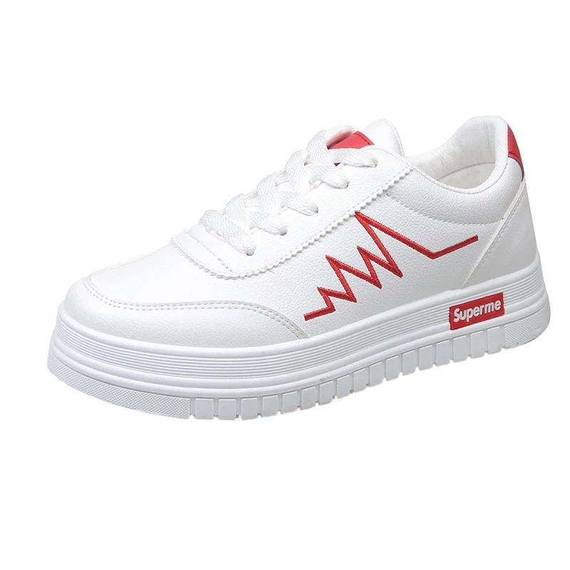 

2019 Spring summer Autumn women Casual shoes new fashion Platform Breathable vulcanize shoes Flat white Sneakers