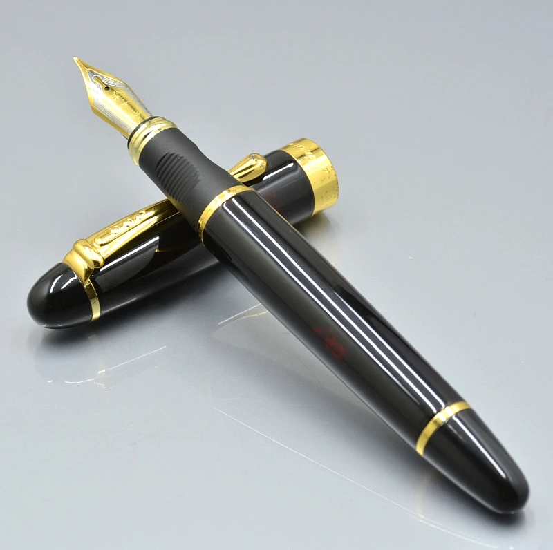 JINHAO X450 класса люкс 0,5 или 1,0 мм наконечник Металл Китайская каллиграфия перьевая ручка, канцелярские принадлежности для офиса, школьные принадлежности, бренд ручек молочного цвета