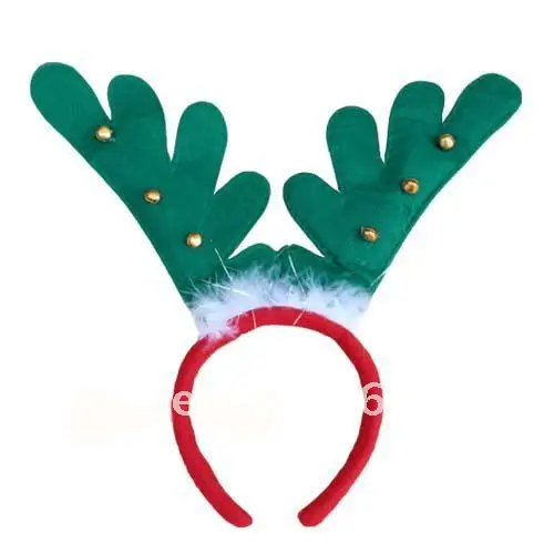 Детская Рождественская повязка на голову с оленем и рогом для взрослых с колокольчиком x'mas hairband, рождественские украшения, два цвета