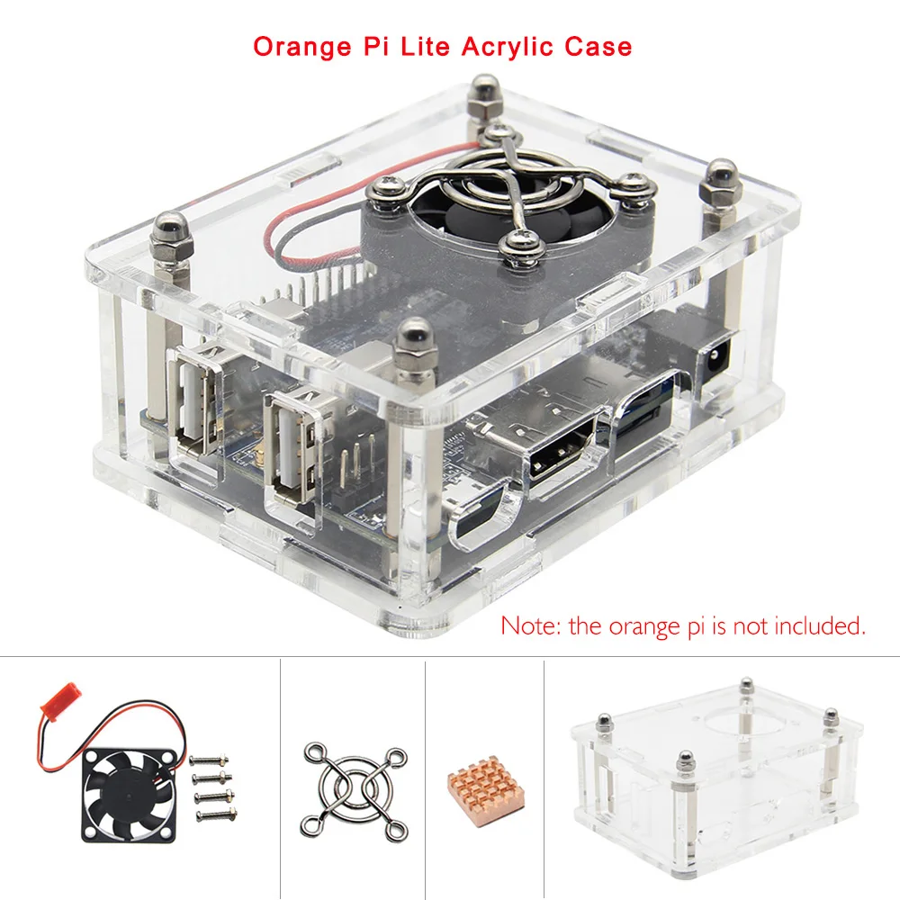 

Orange Pi Lite Acrylic Case with Fan Copper Heatsink Kit, Transparent Protective shell/ Enclosure for Orange Pi Lite