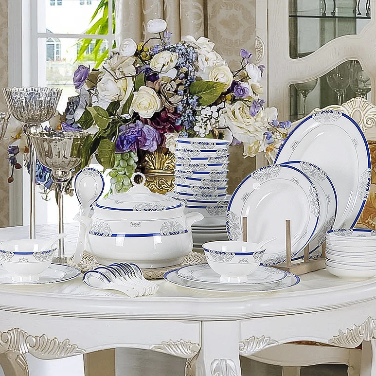 Chinese Tableware Set 58 bone china tableware cutlery crockery wedding