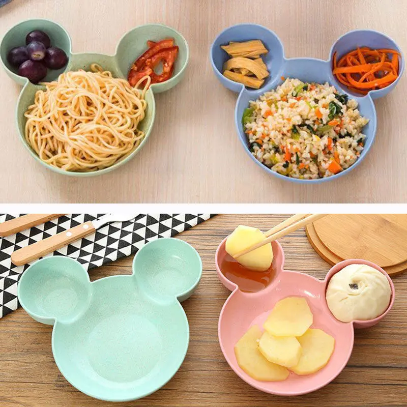 New Creative Kids Bowl Sub Salad Plate Pure Natural Plastic Tableware Dinnerware 4 Colors