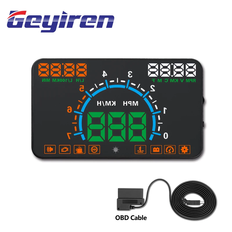 GEYIREN HUD E350 5.5' HUD car display Auto OBD2 speed alarm LED Windscreen Projector Data Diagnostic Tool car electronics 2019 GEYIREN HUD E350 5.5' HUD car display Auto OBD2 speed alarm LED Windscreen Projector Data Diagnostic Tool car electronics 2019