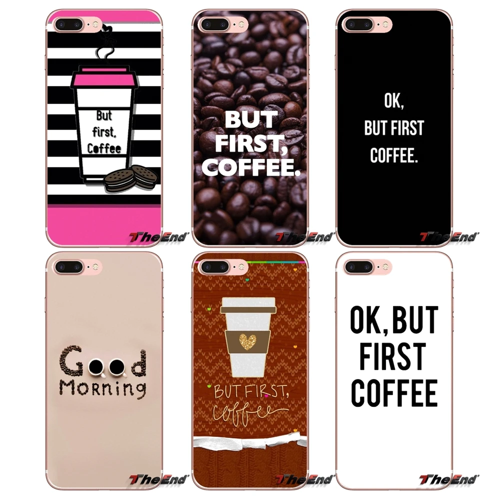 Tpu Bag Case Ok But First Coffee Art Print For Samsung