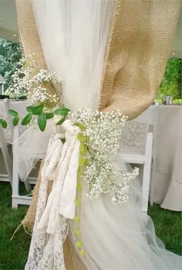 Burlap Curtain Panels Fabric 63 X 7m 23ft Burlap Wedding Drapes