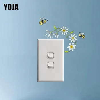

YOJA PVC Wall Switch Sticker Lovely Bees And Flowers Kids Home Decoration 12SS0013