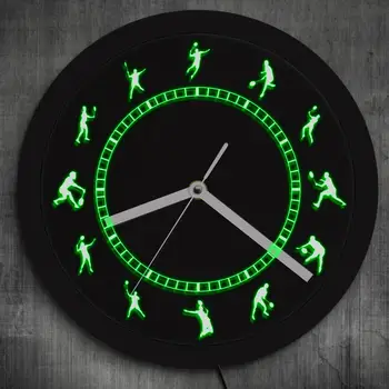 

Badminton Player Wall Hanging Neon Wall Clock Shuttlecock Acrylic LED Edge Lit Wall Light Gift For Sport Lover Badminton Athlete
