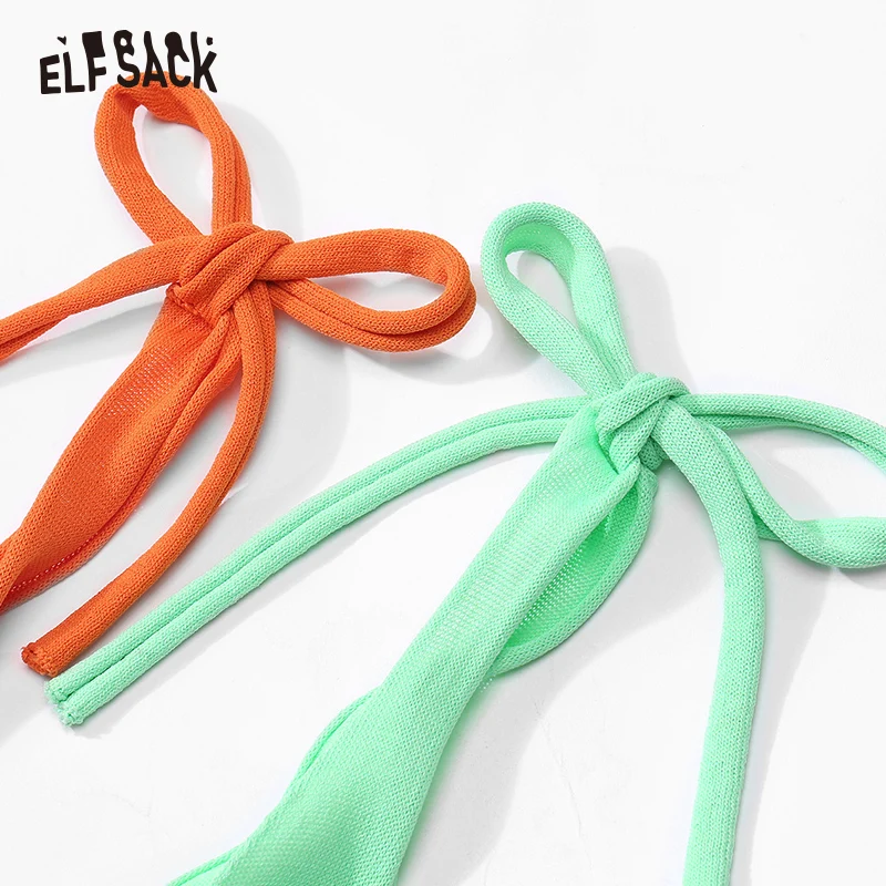 Женские свободные платья на бретельках ELF SACK платье сплошного цвета с V образным