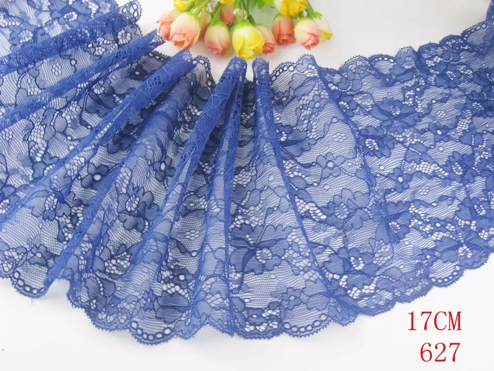 Wholesale lot 6.5 &quot*1yard delicate Blue Elastic/Spandex Soft Flower Floral lace trim DIY/sewing/Wedding Lace 627 | Дом и сад