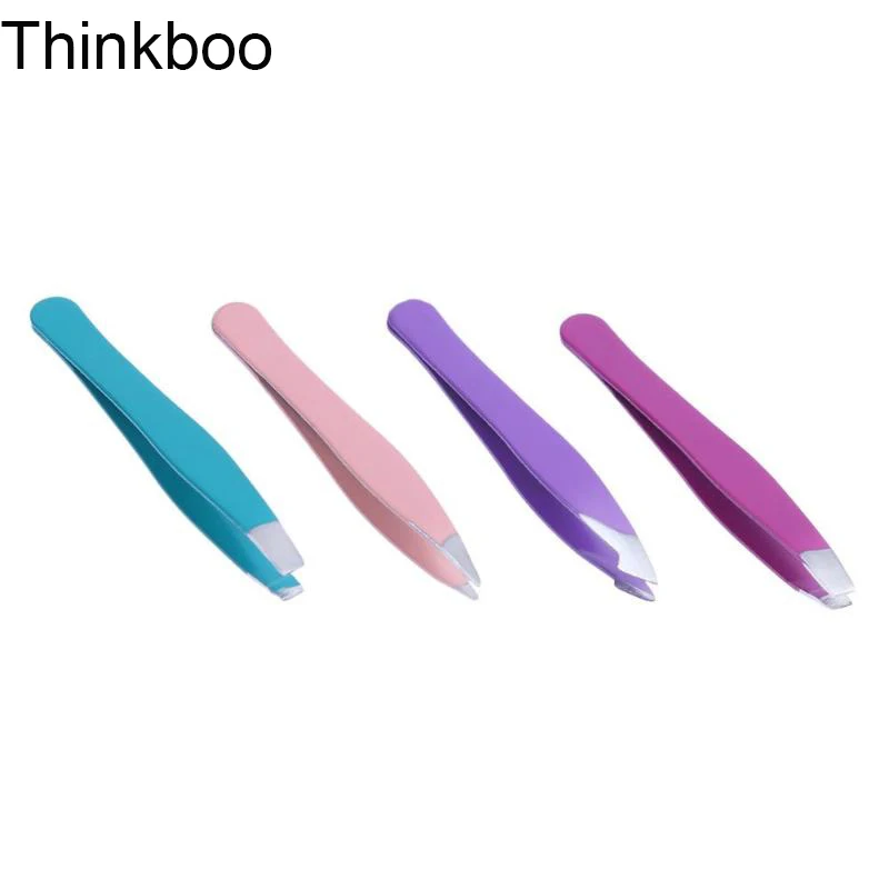 

Thinkboo 4pieces/set Professional Stainless Steel Slant Tip Hair Removal Eyebrow Tweezer tools