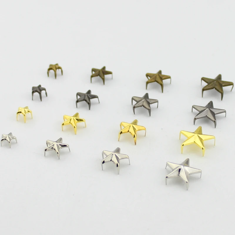 Metal Rivets Leather Rivets 4 Colors 5 Claws Stars Pentagram Garment Rivets For Leather Studs Spikes For Clothing Jewelry Bags DIY Accessory