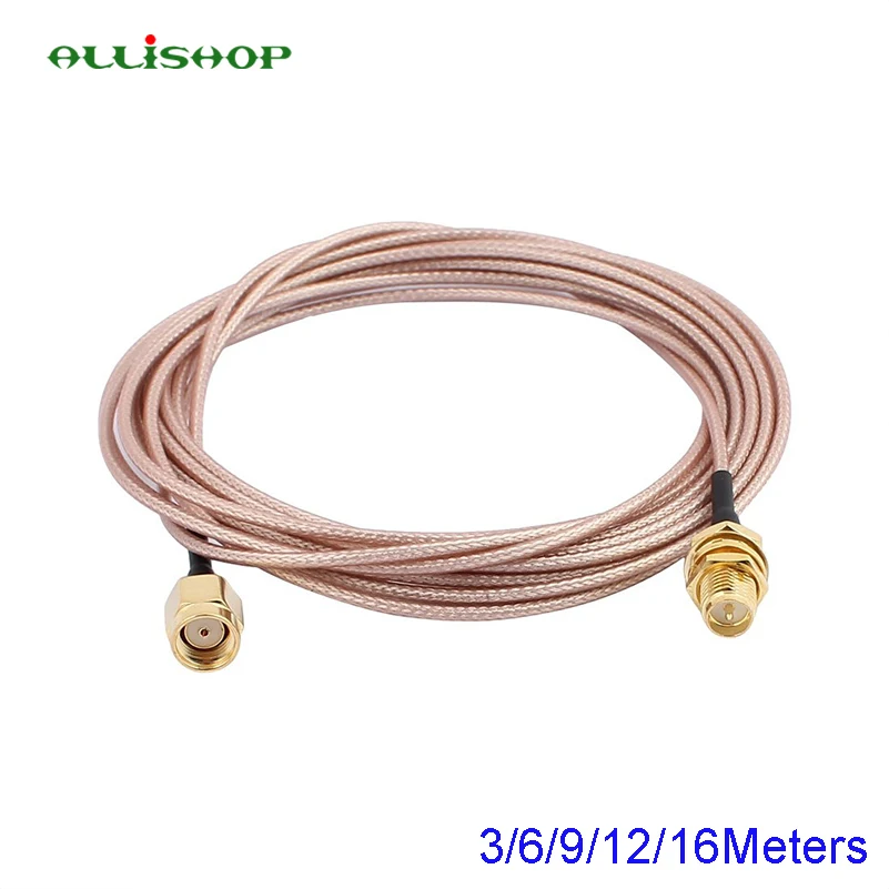 

ALLiSHOP 3/6/9/12/16 Meters Wi-Fi rp sma Extension cable rp-sma male to female connector adapter pigtal cable for Wi-Fi Antenna