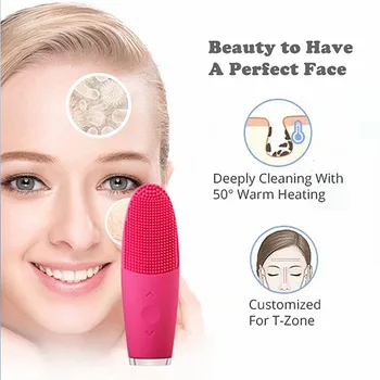 

Silicone Sonic Facial Cleaner Rechargeable Cleaning Device Brush Massager for Face Cleansing Electric Skin Care