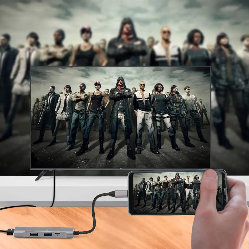 USB C Thunderbolt 3/Tipo C a HDMI adaptador para Macbook pro 2018 Macbook Air/2018 nuevo Ipad pro H