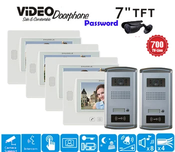 

ZHUDELE International Design 7"Luxury Video Door Phone Touch Key Doorbell Intercom Support CCTV Camera IR HD Camera with ID Card