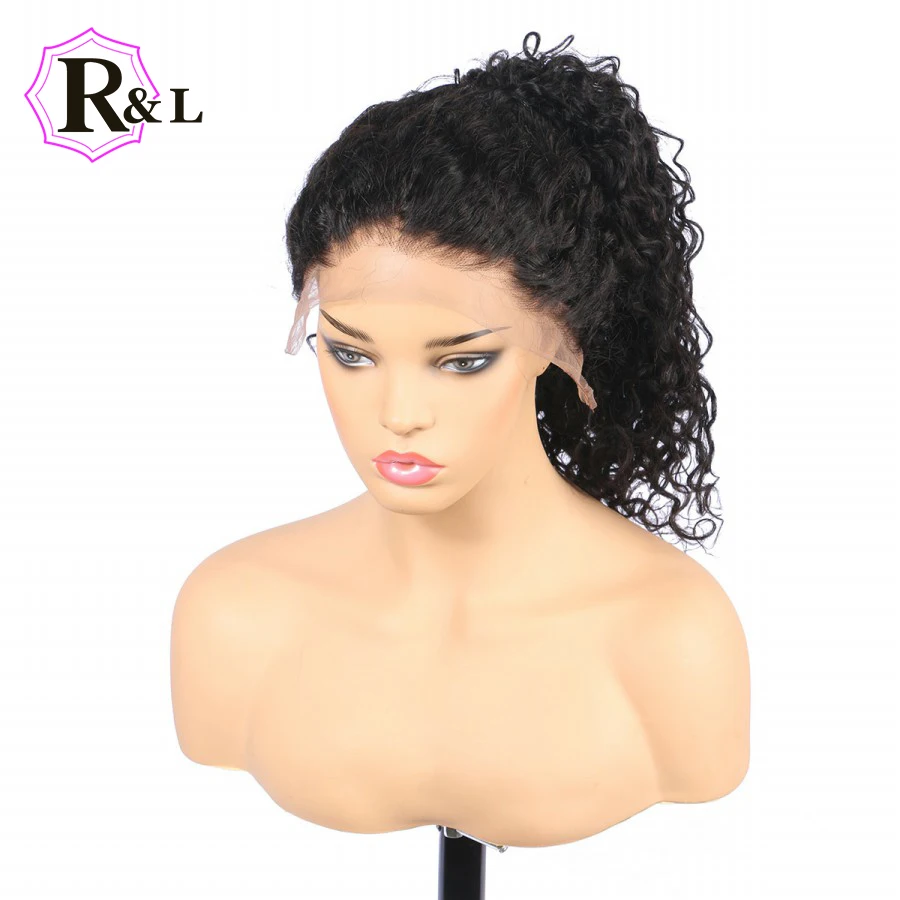 

RULINDA Curly 360 Lace Frontal Wigs With Baby Hair Brazilian Remy Lace Front Human Hair Wigs 250% Density Wigs Pre-Plucked