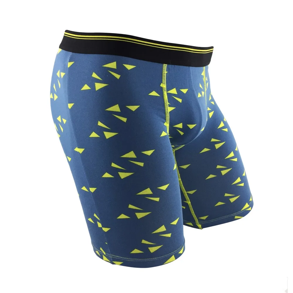 Unique Yellow Triangle Print Cotton Men's Boxer Shorts Breathable Homme ...