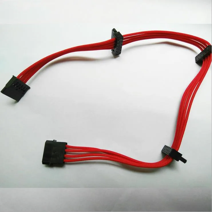 ATX хлопковый кабель/нейлоновый плетеный кабель PCI-e/ATX 4 * SATA 15Pin материнская плата удлинитель питания