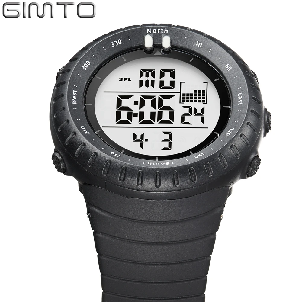 2018 GIMTO Brand Digital Sports Watches Men Electronic Dive Army LED