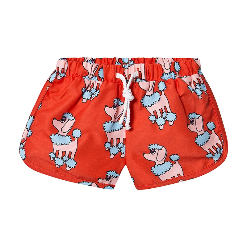 red dog trunks Детские купальники, г. бренд Hugo, Цельный купальник с рисунком для девочек, летние детские костюмы в полоску для праздников - Цвет: red dog trunks
