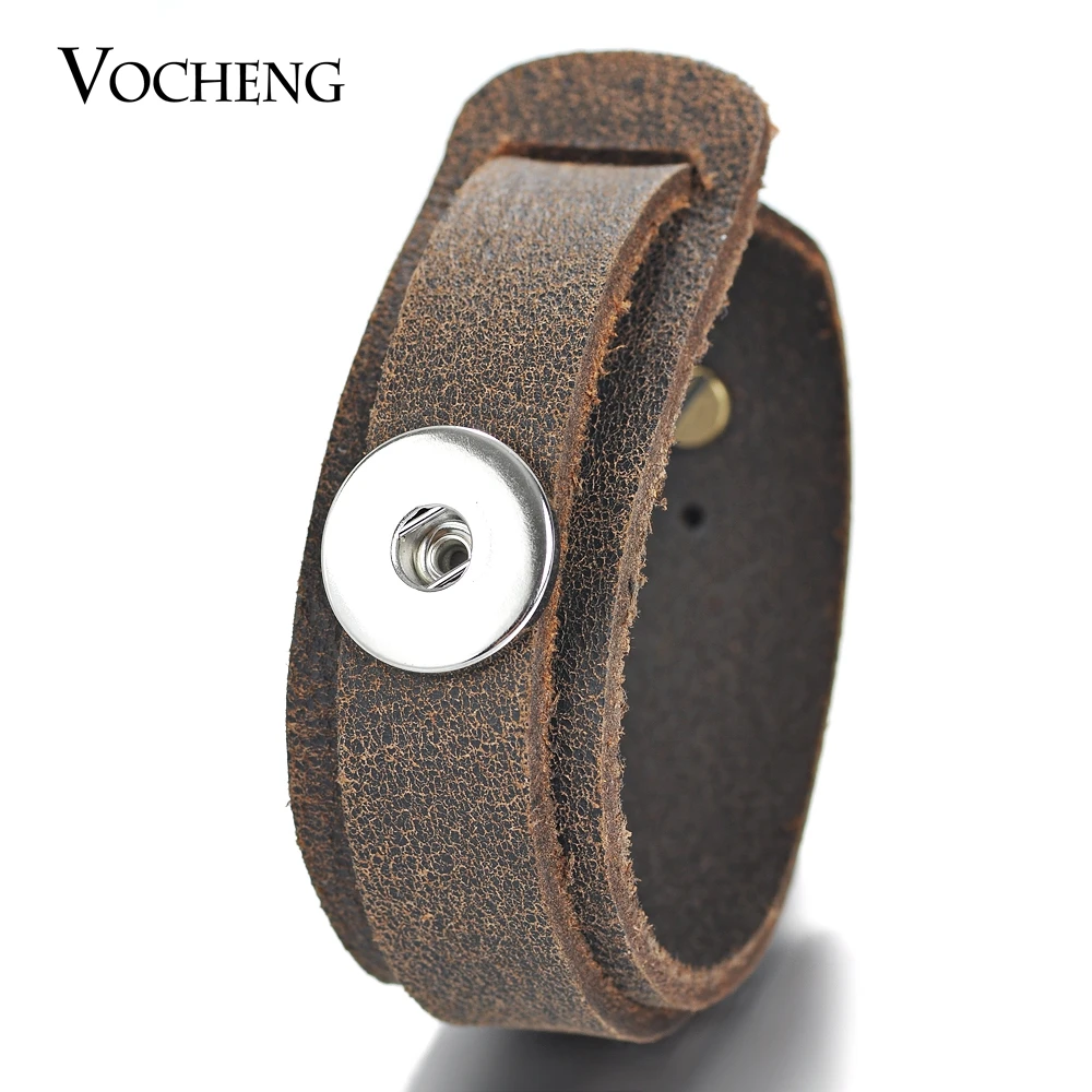 

10PCS/Lot Wholesale 18mm Vocheng Snap Button Charms Bangle 2 Colors Leather Interchangeable Jewelry NN-492*10 Free Shipping