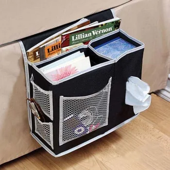 

Bedside Storage Holder with Hook TV Remote Caddy Bunk Bed Pocket Organizer Room Phone Book Magazine Storage Bag