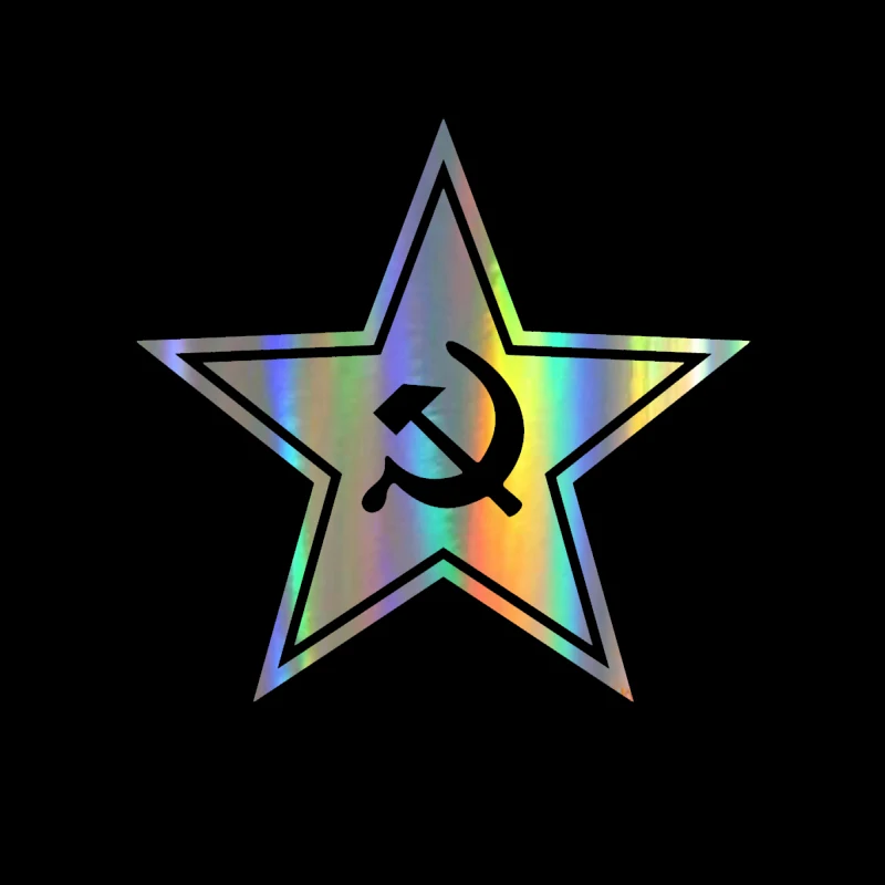 

Car Sticker Vinyl 15.7*15cm star sickle and hammer Cartoon Sticker On Car Funny 3D Decal Motorcycle Stickers Car Styling