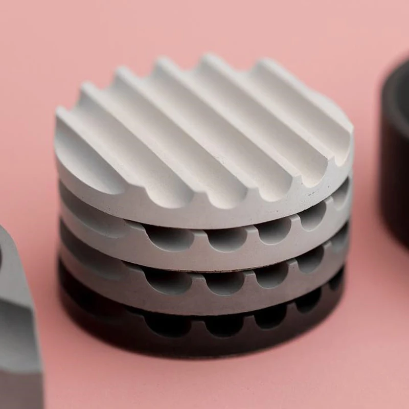 

Geometric concrete circular tray silicone mold rectangular cement cup cushion mould hexagonal plaster handicraft mould