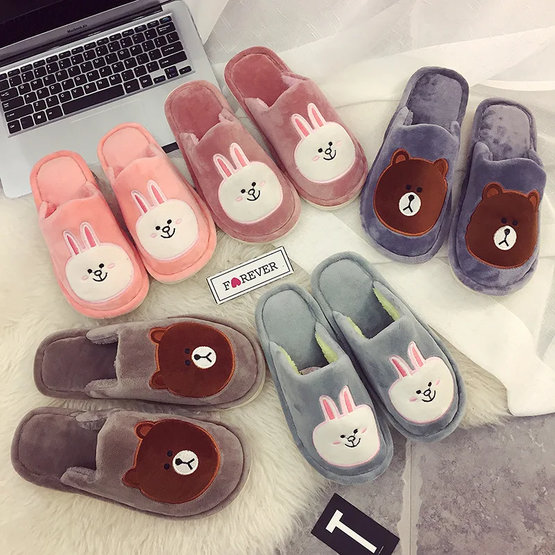 

Winter women Slippers Child Winter Home Slippers Cartoon Bunny Slipper for women Warming Indoor Flip Flops Unisex
