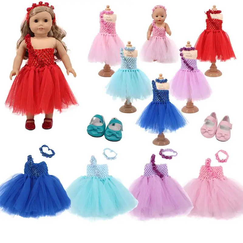 

LUCKDOLL5 Color Wedding Dress Fit 18 Inch American 43cm Baby Doll Clothes Accessories,Girls Toys,Generation,Birthday Gift