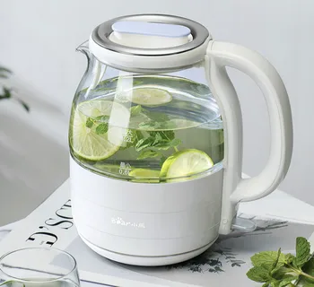 

220V 1.2L High borosilicate glass electric kettle Heightening anti-scalding layer Blue light 304 stainless steel heating plate