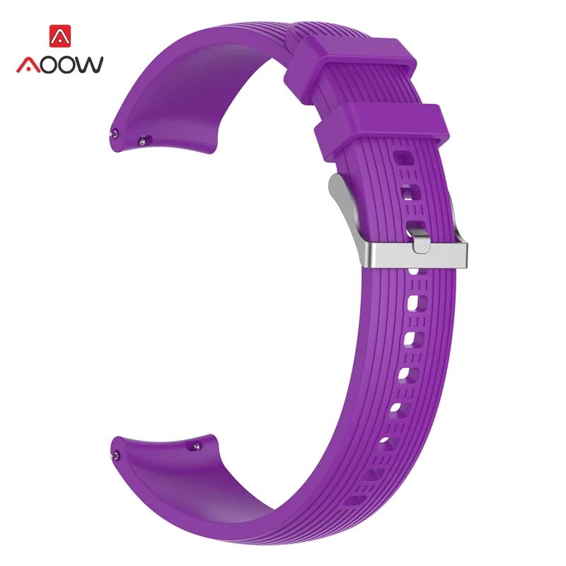20 мм силиконовый ремешок для часов samsung Galaxy Watch 42 мм версия розовый черный красный полосатый браслет ремешок для SM-R180 gear Sport - Цвет ремешка: purple