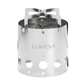 

Lixada 2-in-1 Camping Wood Stove Windproof Folding Windscreen Lightweight Portable Outdoor Burning Stove Camping Equipment