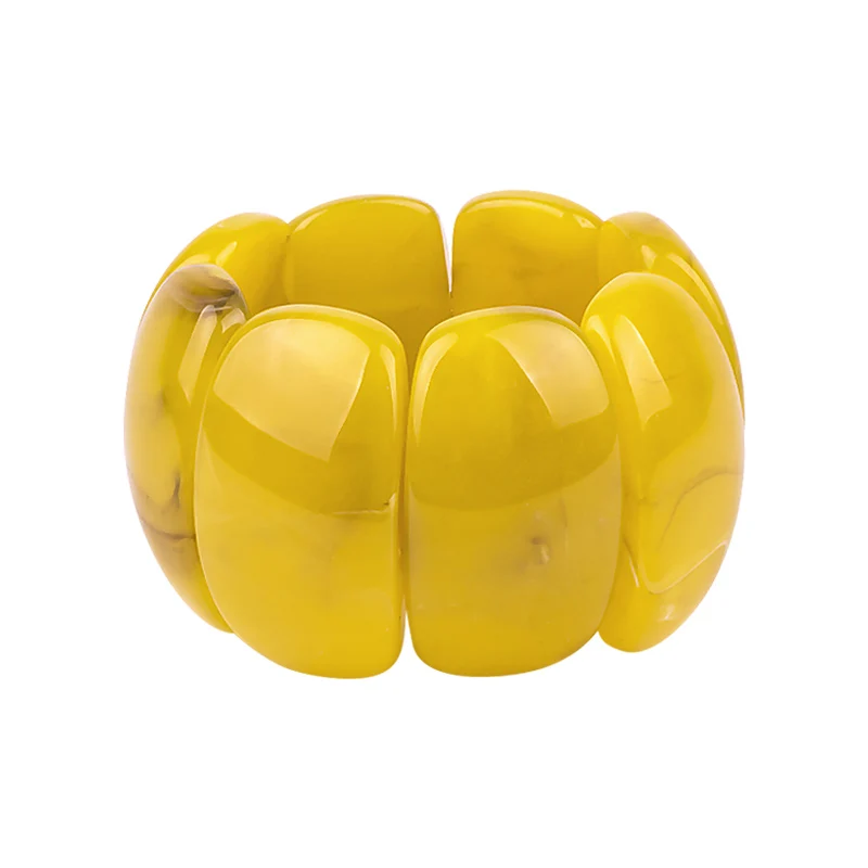 Классические резиновые манжеты модные большие браслеты для женщин растягивающиеся акриловые широкие геометрические Браслеты Женские Очаровательные простые ювелирные изделия - Окраска металла: yellow