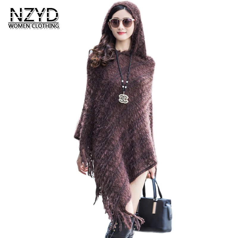 Hooded Blue Cloak Women Style winered purple Loose Spring Female black Tees 2018 Shawl Fashion long Autumn New Mid Bat Tops Sleeve Sweater Nzyd601 Coffee navy WSzXwAOq