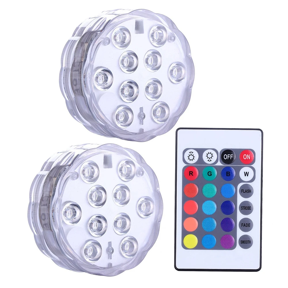 

Top 10 LED Submersible Light RGB Waterproof Battery Powered Lights with IR Remote Controller for Aquarium, Vase Base, Christmas